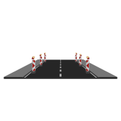 Turn traffic panel type NOX | film RA2/B, hatched | on both sides indicating left